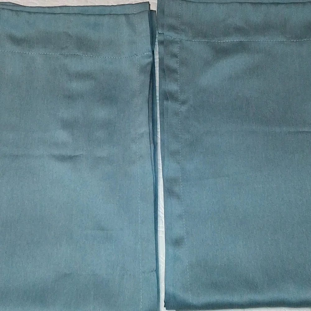 2 Window Drapery Panels Floor Length Teal Window Covering Curtains Set